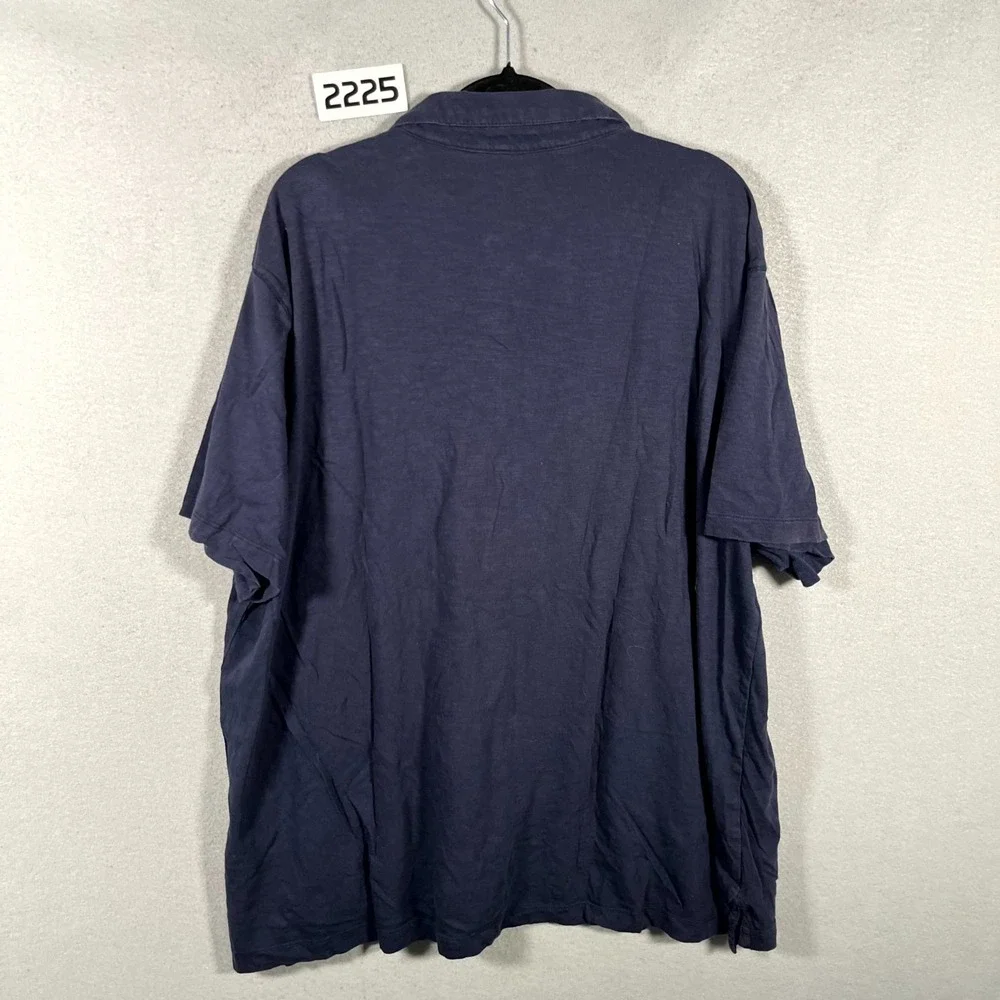 Vintage Banana Republic Polo Shirt Mens 2XL‎ Blue Side Slit Cotton Golf Tennis